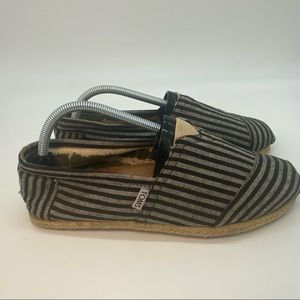 TOMS Canvas Slip On Shoes Striped Women’s Size 9.5